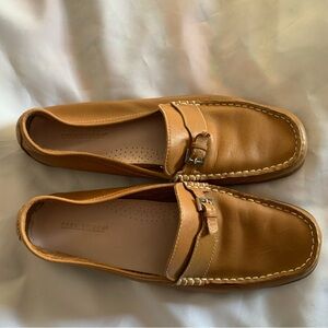 Predictions Women’s Shoes 8 1/2 Light Brown Tan Soft Leather Loafers Buckles